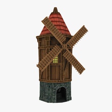 mill low poly 3d alexanderkokorin architecture building cartoon custom fantasy game gothic lower lowpoly max medieval model structure suburbs tower unity wind windmill wood 3d print model - Mito3D