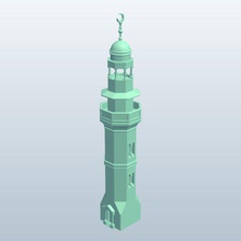le minaret de la v1 des bâtiments imprimable lowpoly 3d print model - Mito3D