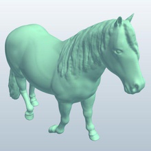 miniatura di cavalli a piedi v1 cavallo posa animali stampabile lowpoly 3d print model - Mito3D