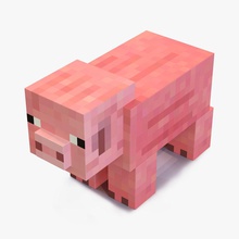 minecraft domuz 3d molier Görünümüdür hayvan engeller çizgi film renkli yaratıklar çekiyor fantezi çiftlik oyun grafik simge uluslararası model piggy piglet pembe piksel tanınmaz eti sembol V-ray'in 3d print model - Mito3D