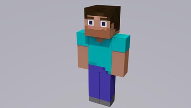 minecraft steve animation character guys human male man model rig unclevlad 3d print model - Mito3D
