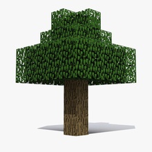 minecraft Baum 3d 3d-molier 3ds Kunst die Blöcke cartoon bunte zieht fantasy Wald Spiel Grafik grün Symbol international Blatt Natur pixel pixelige pflanze symbol vray Holz 3d print model - Mito3D