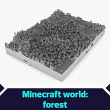 minecraft dünya orman mimarlık engeller bina ortamlar oyun çim otlu kabeltelevizio arazi manzara model bitki nehir sahne stream ağaç su ahşap 3d print model - Mito3D