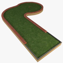 mini foro di golf 2 club corso dejavu2182 gioco il giocatore verde più in basso lowpoly minigolf modello poli putt pronto sport stick swing tee 3d print model - Mito3D