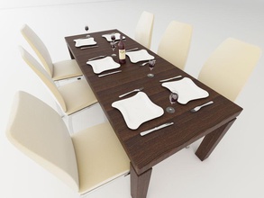 minimalista, tavolo da pranzo con sedie anarchitekt architettura la sedia il design scrivania mangiare arredamento mobili di vetro cucina minimalista modello moderna fotorealistiche realistici set tabella articoli per tavola 3d print model - Mito3D