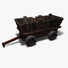 carrello minerario 3d cart elementi ambienti medievale la mia modello vecchio rustico fonte il veicolo ha resistito in legno 3d print model - Mito3D