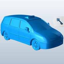minivantaxi v1 minivan de taxi des véhicules imprimable lowpoly 3d print model - Mito3D