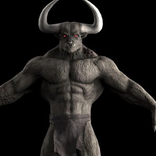 minotaur rigged anatomy athletic body cg lab character chracter eye face fantasy fighter guys hand head human male man model muscular realistic rig warrior zbrush 3d print model - Mito3D