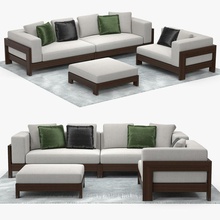minotti - alison iroko divano contemporanea il cuscino arredamento mobili giardino ilya modelli indoor soggiorno lettino modello all'aperto patio sede 3d print model - Mito3D