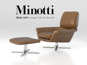 minotti blake-soft lounge chair set 3d 3dsmax blake blender cycle fabric furnishings furniture leather model modern ottoman soft visualization vray widhi muttaqien 3d print model - Mito3D
