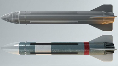 missile 02 artiglieria modello naporniy proiettile razzo shell l'arma 3d print model - Mito3D