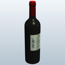ml Wein Flasche v1 750 Essen bedruckbar ist lowpoly 3d print model - Mito3D