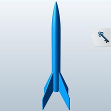 model rocket narrow top v1 outer space spacecraft printable lowpoly 3d print model - Mito3D