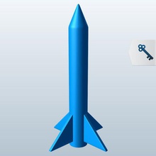 Modell-Rakete sehr Dünn v1 Modell Rakete äußeren Raum Raumschiff bedruckbar ist lowpoly Weltraum-Raumschiff 3d print model - Mito3D