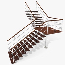moderne apartman métal bois de l'escalier am l'architecture gros pas porte cher plat vie litarvan vivre loft luxe le modèle ouvert la plaine plate-forme repos simple l'espace des escaliers étape les studios style 3d print model - Mito3D