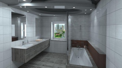 modern bathroom apartment architecture backreaper bath contemporary design fixture flat furnishings furniture home model room scene washing 3d print model - Mito3D