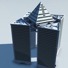 5 modern bina sf mimarlık kurgu fütüristik pirat bilim yapısı 3d print model - Mito3D