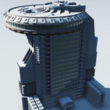 modern bulding sf3 architecture building fiction futuristic pirat science scifi structure 3d print model - Mito3D