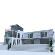 modern glass house exterior architecture bl building chair door electricity elements home interior island kitchen model plant pool rest room scene shield structure villas window 3d print model - Mito3D