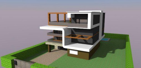 casa moderna a moderno arquitetura 3d print model - Mito3D