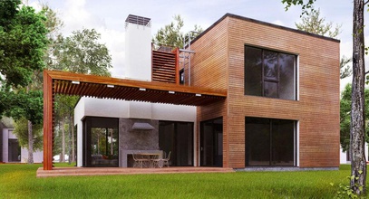 casa moderna 88 arquitetura prédio propriedade exterior chão a max modelo moderno varanda telhado estrutura parede janela de madeira 3d print model - Mito3D