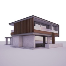 modern house ab design architecture concrete exterior home model residential sructure structure villas wood 3d print model - Mito3D