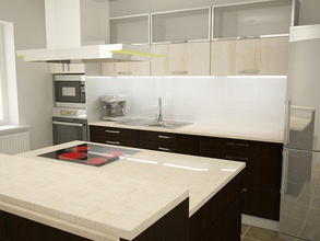 cucina moderna architettura gabinetto l'elettronica arredamento mobili casa modello murkur scena tabella 3d print model - Mito3D