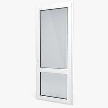 moderno puerta del pvc en la arquitectura de balcón casement clásico elementos entrada salida marco vidrio handl modelo nicemodels plástico perfil realista el umbral vinilo blanco 3d print model - Mito3D