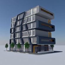 7 modern bilim kurgu daire şehir kurma - hd fütüristik Şehir çini Daire mimarlık engeller bina kiralık fi gelecek oyun ev model ofis omnienergy konut sahne sci scifi yapısı karo kentsel 3d print model - Mito3D