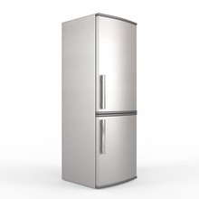 modern stainless steel fridge + freezer 3d appliance architecture big cooked cool electronics freeze furnished furnishings home household interior kitchen large model refrigerator wivoca 3d print model - Mito3D
