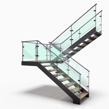 moderno escada 3 arquitetura casazza3d elementos vidro a casa interior de metal modelo escadas etapa estrutura u madeira 3d print model - Mito3D