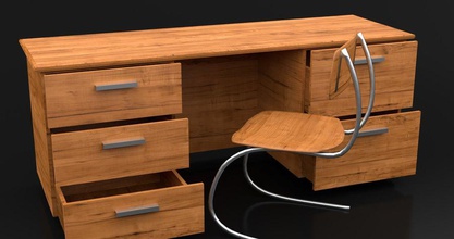 modern wooden desk architecture assets crashtestpro drawer elements furnishings furniture game handle light lower metal model office poly school simple study wood 3d print model - Mito3D