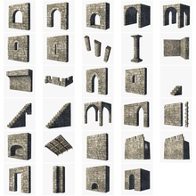 modular castle dungeon building set 3d aged ar arched architecture blender builder castledungeon dungeons elements fantasy fortress game gothic history level lower lowpoly medieval middle model pointed poly structure 3d print model - Mito3D