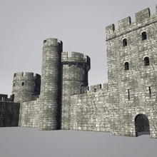 modular round castle towers creation set 3d aged arc arched architecture blender builder creations dungeons elements fantasy fortress game gothic history level lower lowpoly medieval middle model pointed poly structure tower 3d print model - Mito3D
