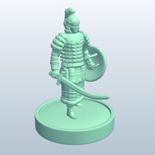 mongolian warrior turco mongol sabre v1 people printable lowpoly 3d print model - Mito3D