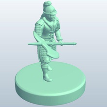 mongolo warriorhalberd v1 guerriero l'alabarda persone stampabile lowpoly 3d print model - Mito3D