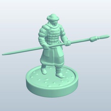 mongolianwarrior longspear v1 mongol le guerrier long la lance personnes imprimable lowpoly 3d print model - Mito3D