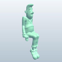 monitor guysitting v1 Figur Kerl sitzen Menschen bedruckbar ist lowpoly 3d print model - Mito3D