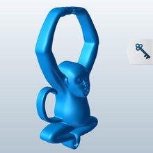 macaco braços acima da cabeça, pegue botão de v1 a cabeça knob decorações printable lowpoly 3d print model - Mito3D