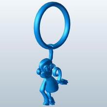 monkey hängenden ring 1 v2 hängen fob Elemente bedruckbar ist lowpoly fob-Elemente 3d print model - Mito3D