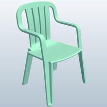 monobloc chair v1 furniture printable lowpoly 3d print model - Mito3D