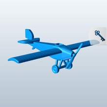 monoplano de v1 la aeronave imprimible lowpoly 3d print model - Mito3D