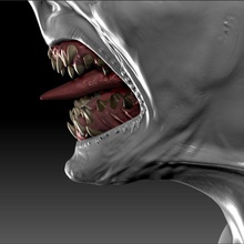 monster dents alien l'anatomie corps carnage caractère chopper crocs freak la goule de l'homme humanoïde k9 modèle le monstre bouche requin sharp timbowden vampire venin 3d print model - Mito3D
