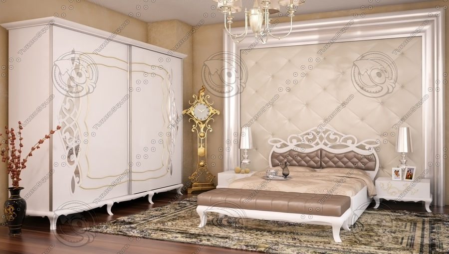 moon bedroom set avantgarde bed cabinet capitone classic cnc commode design dresser furnishings furniture gold handmade interior italian king model mrvaykt pouf queen quilt wardrobe white 3D print model - Mito3D
