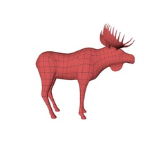 moose mesh de base 3pdmedia animal la l'ours le cerf forêt corne cheval maillage modèle l'orignal trophée sauvage 3d print model - Mito3D