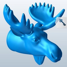 moose tête v1 l'orignal animaux imprimable lowpoly 3d print model - Mito3D