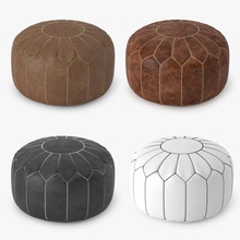moroccan pouf africa furnishings furniture leather matz model morocco ottoman pad pouffe seat stool table 3d print model - Mito3D