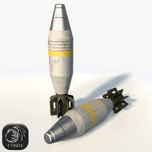 mortar shell low poly afghan afghanistan antipersonnel army assault cordy firearm force game gun iraq landmine lower mine model projectile rocket terrorist war weapon weaponry 3d print model - Mito3D