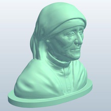 motherteresa v2 storico il busto madre teresa statue busti stampabile lowpoly 3d print model - Mito3D
