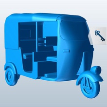 moto rickshaw v1 motor vehículos imprimible lowpoly 3d print model - Mito3D